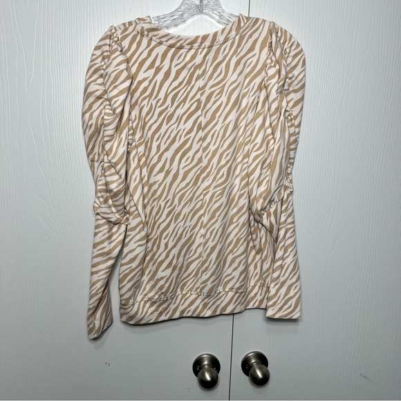 Sundays Lia Sweatshirt- Zebra Print (Tan & White) Size 4-6 NWT - Picture 8 of 9